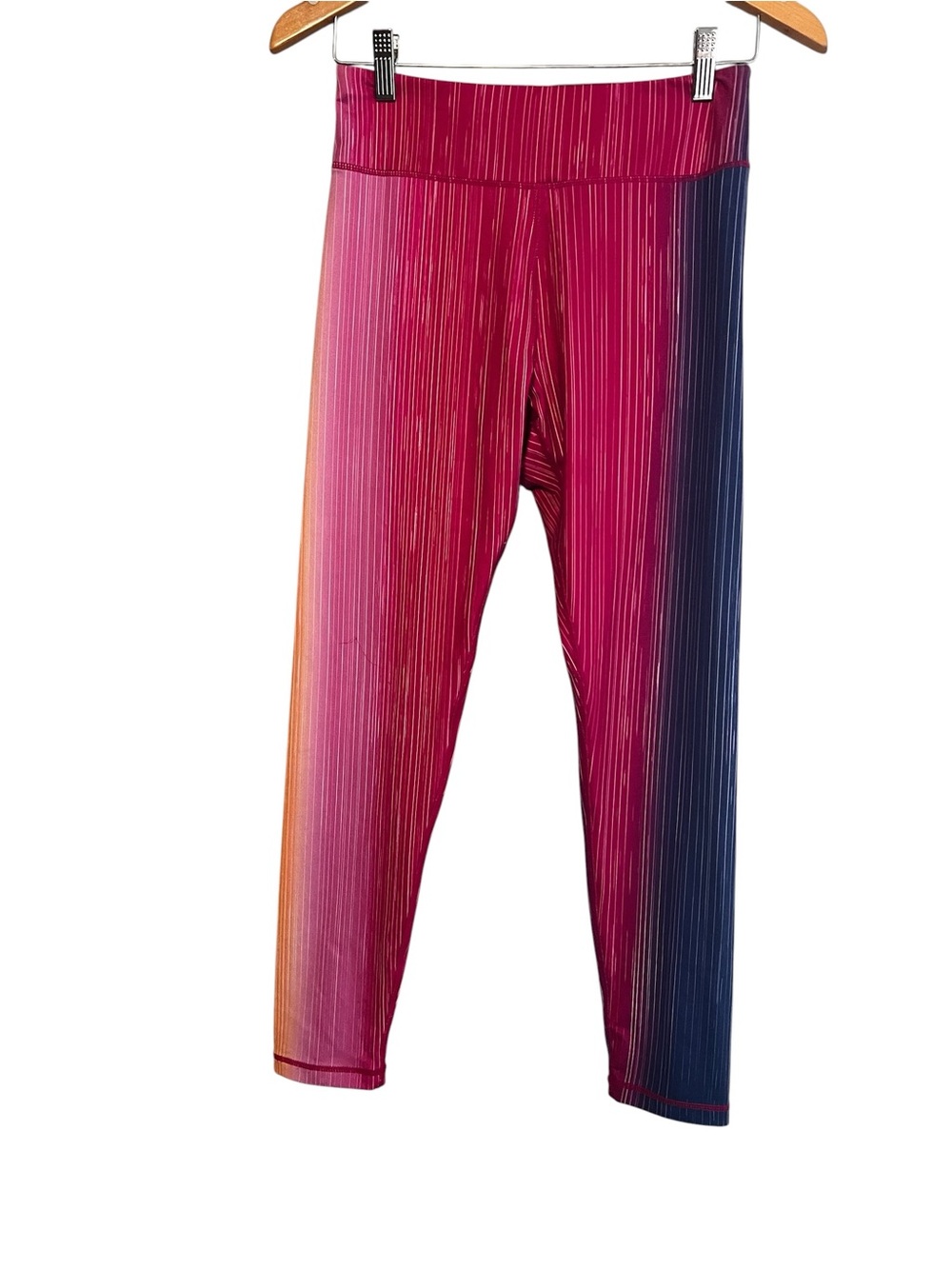Xersion Women’s Ombre Stripe Leggings in Pink, Blue & Orange